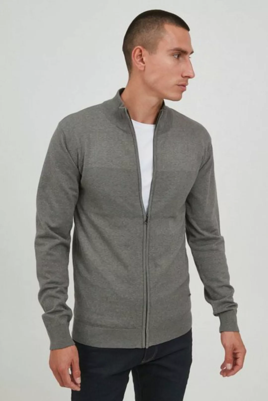 Indicode Strickjacke IDErnoldo Feinstrick Zip-Jacke günstig online kaufen