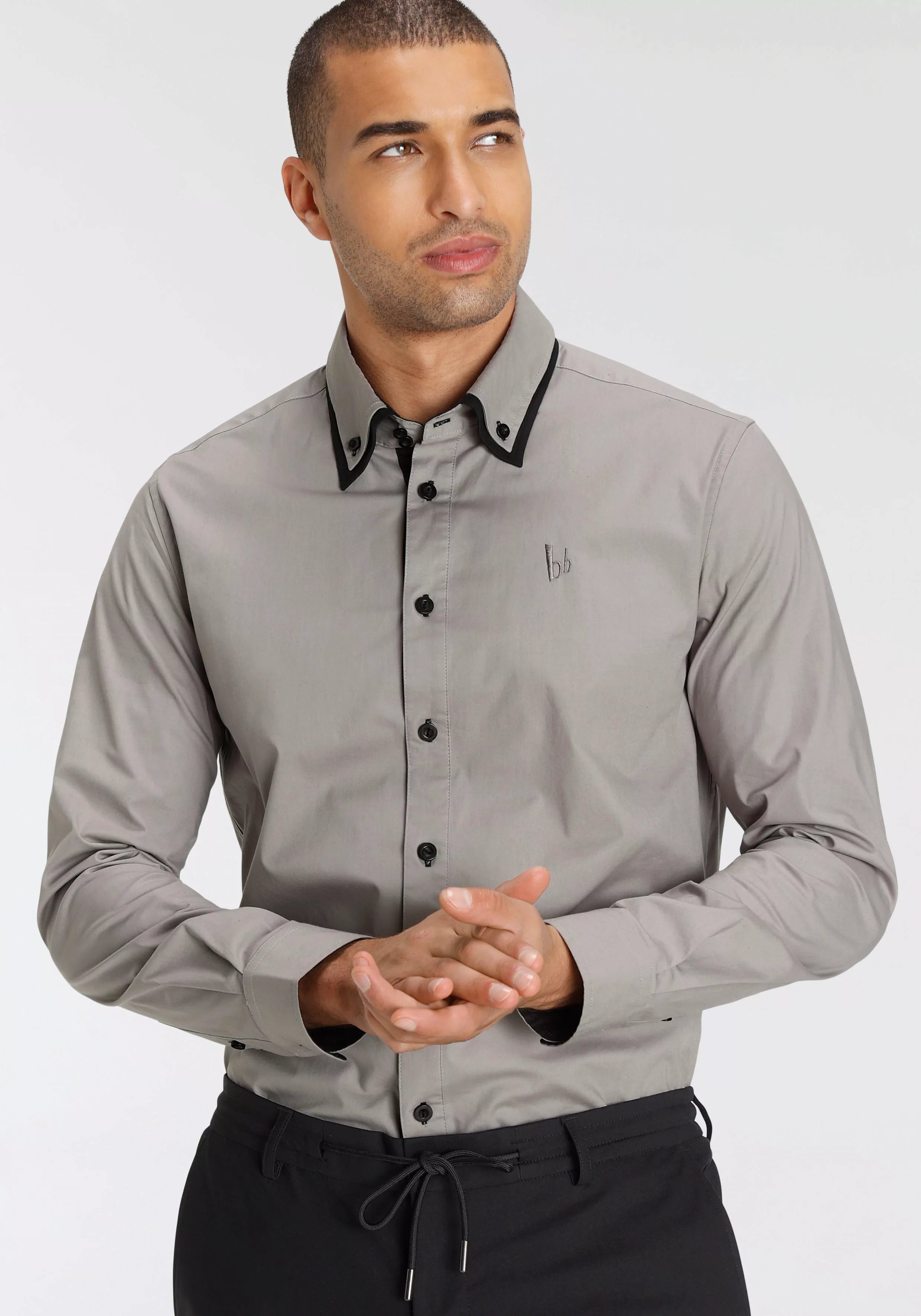 Bruno Banani Langarmhemd "Bruno Banani Button Down Kragen" günstig online kaufen