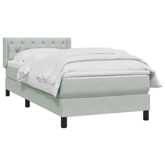 vidaXL Bett Boxspringbett mit Matratze Hellgrau 80x210 cm Samt günstig online kaufen