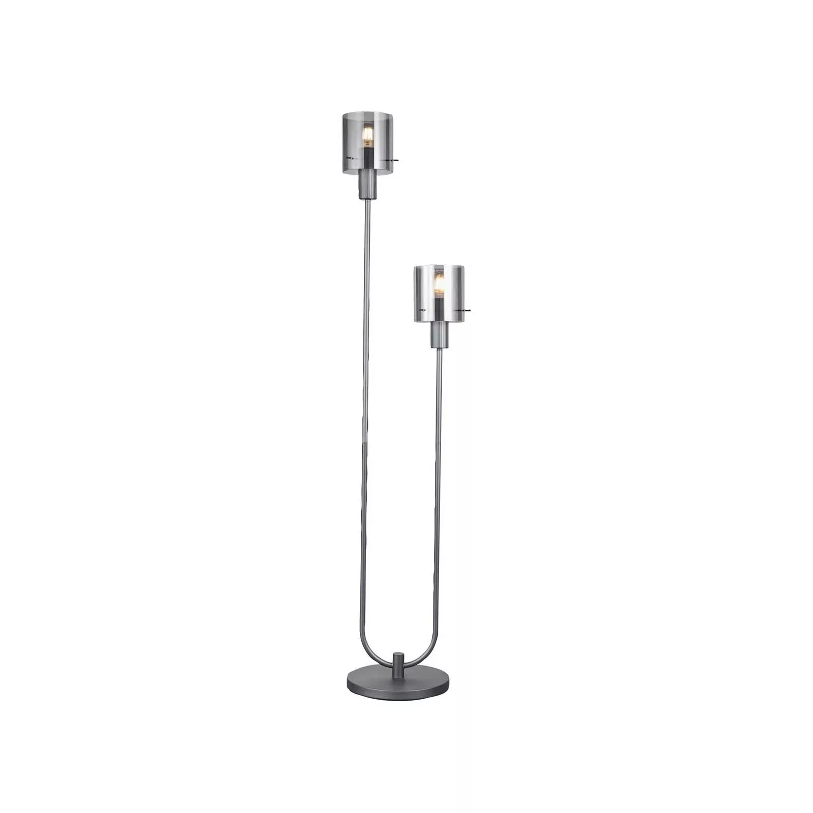 Stehlampe Riffelini, Höhe 152 cm, rauchgrau, 2-flg., Glas günstig online kaufen