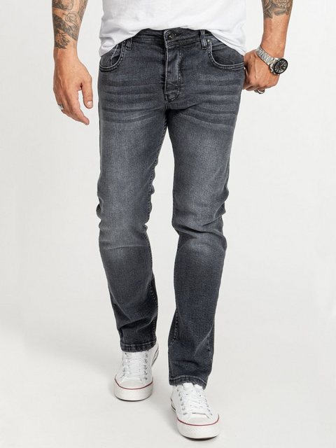 Rock Creek Regular-fit-Jeans Herren Jeans Stonewashed Grau RC-2413 günstig online kaufen