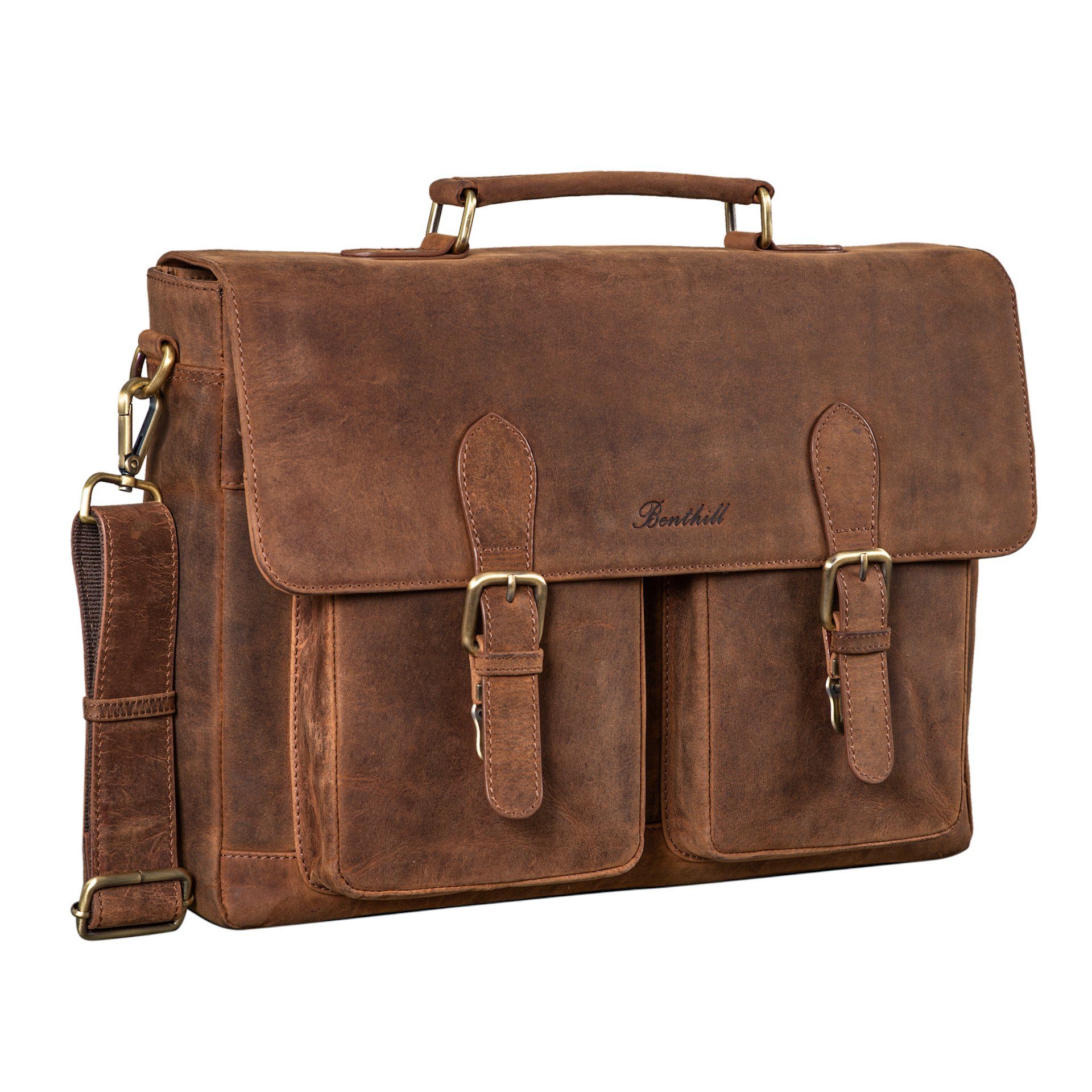 Benthill Aktentasche Echt Leder Laptoptasche Notebooktasche günstig online kaufen