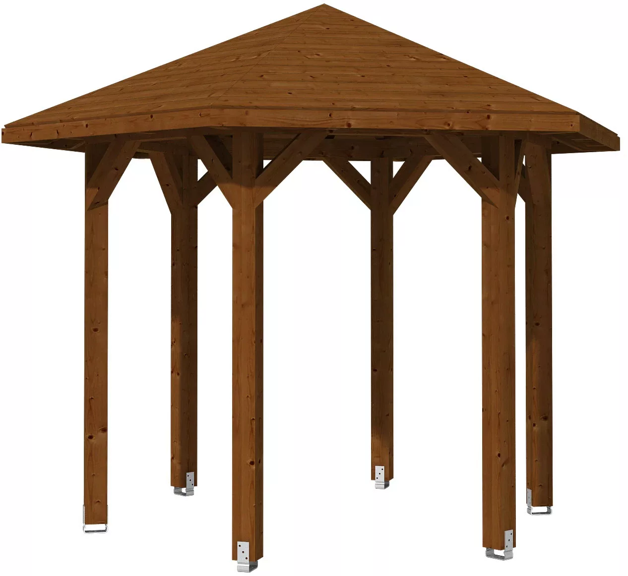 Skan Holz Pavillon Nancy 1 Leimholz 360 cm x 312 cm Eiche hell günstig online kaufen