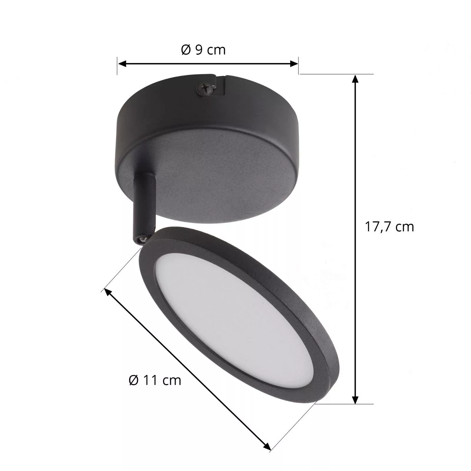 Lindby LED-Spot Manel, schwarz, Eisen, 18 cm hoch günstig online kaufen