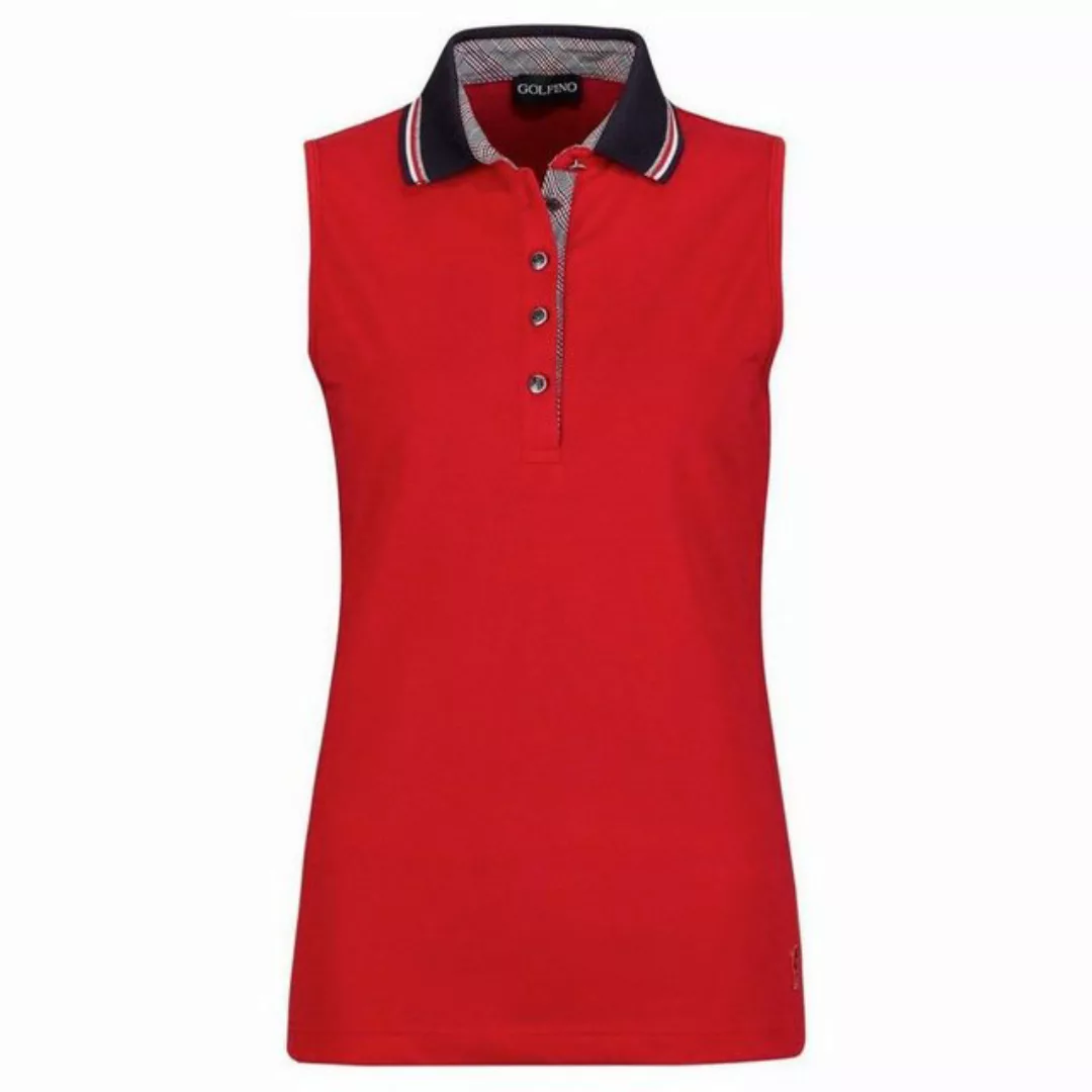 GOLFINO Poloshirt Golfino Club Sun Protection Sleeveless Polo Red Flame günstig online kaufen