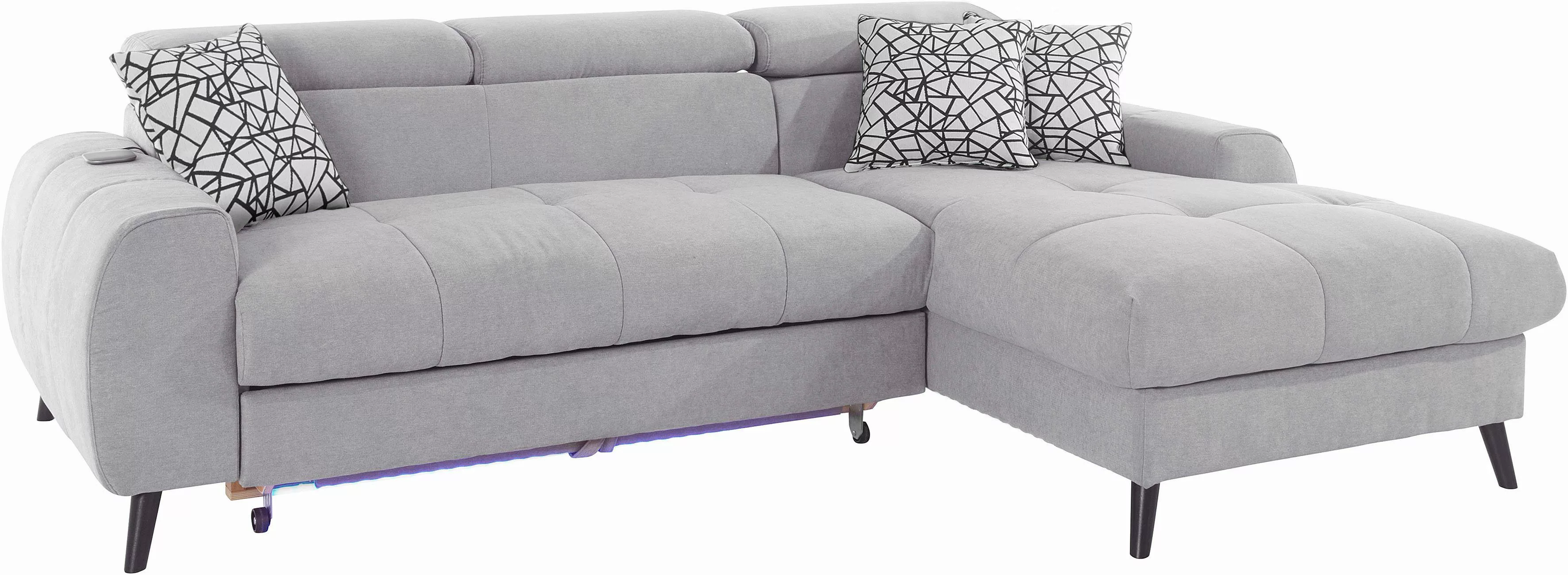 COTTA Ecksofa "Mia L-Form mit 3 Zierkissen", wahlweise mit Bettfunktion, Be günstig online kaufen