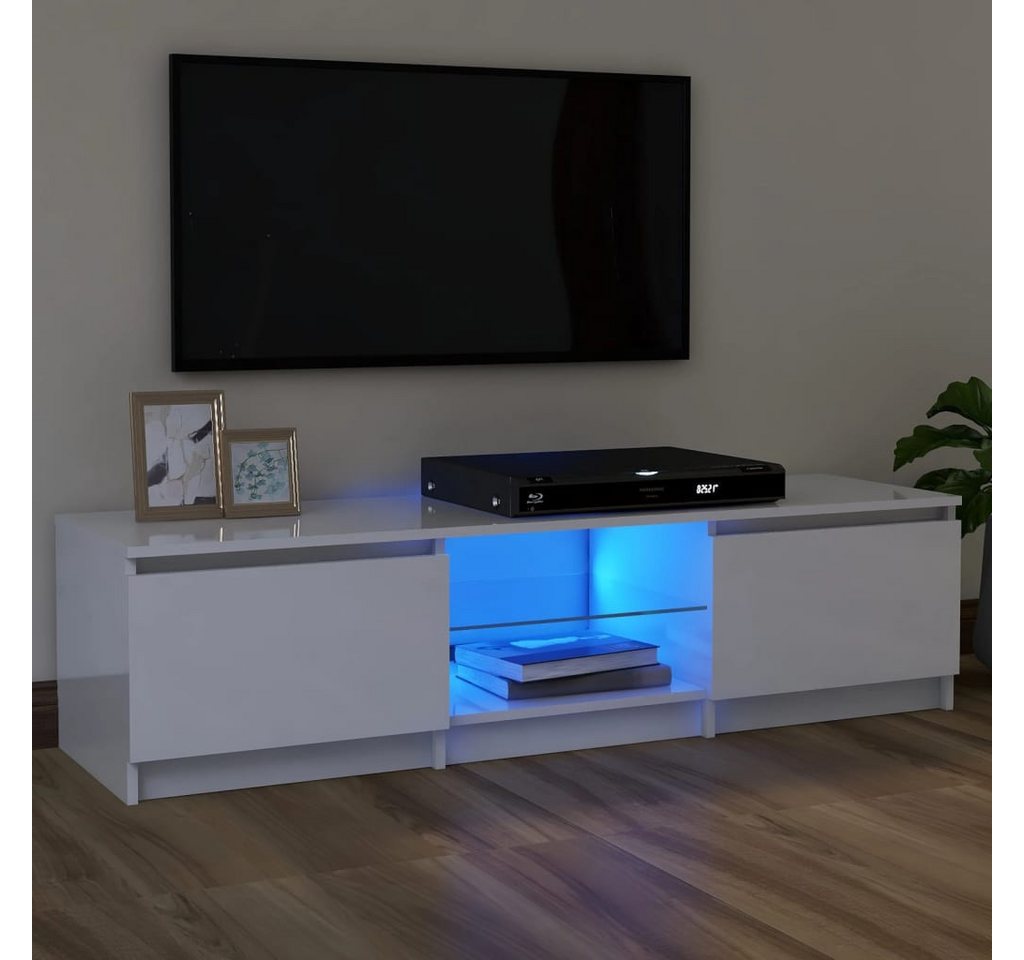 vidaXL TV-Schrank TV-Schrank mit LED Leuchten Hochglanz-Weiß 120x30x35,5 cm günstig online kaufen