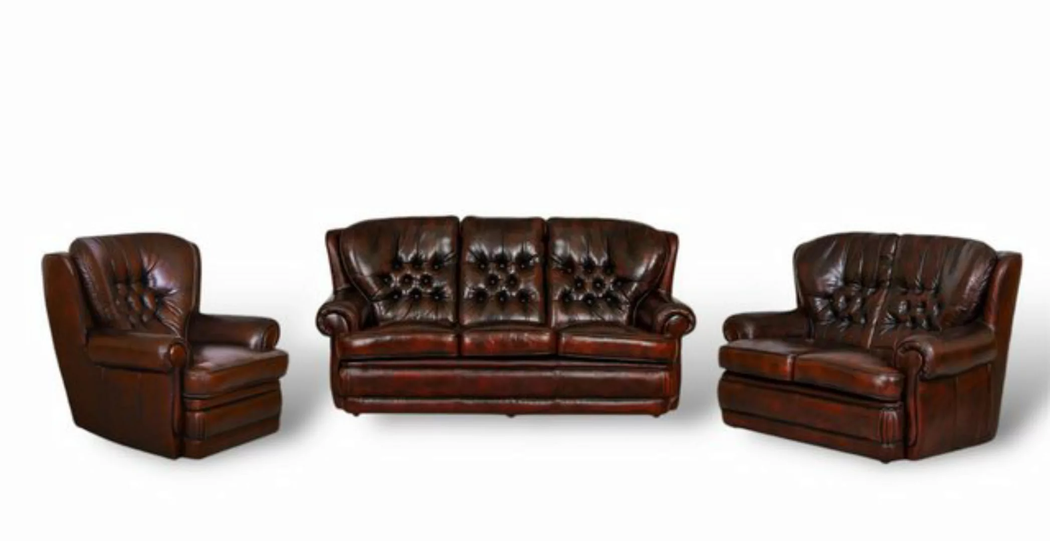 Salottini Polstergarnitur Chesterfield Sting Sofagarnitur Leder 3/2/1 SOFOR günstig online kaufen