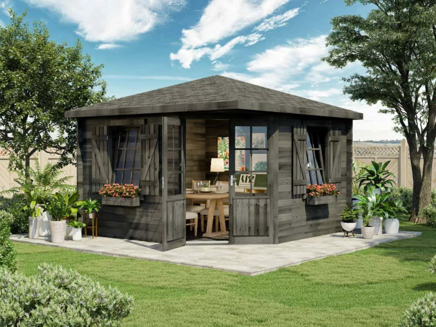 Alpholz Gartenhaus Holz 5-Eck Monica Royal, günstig online kaufen