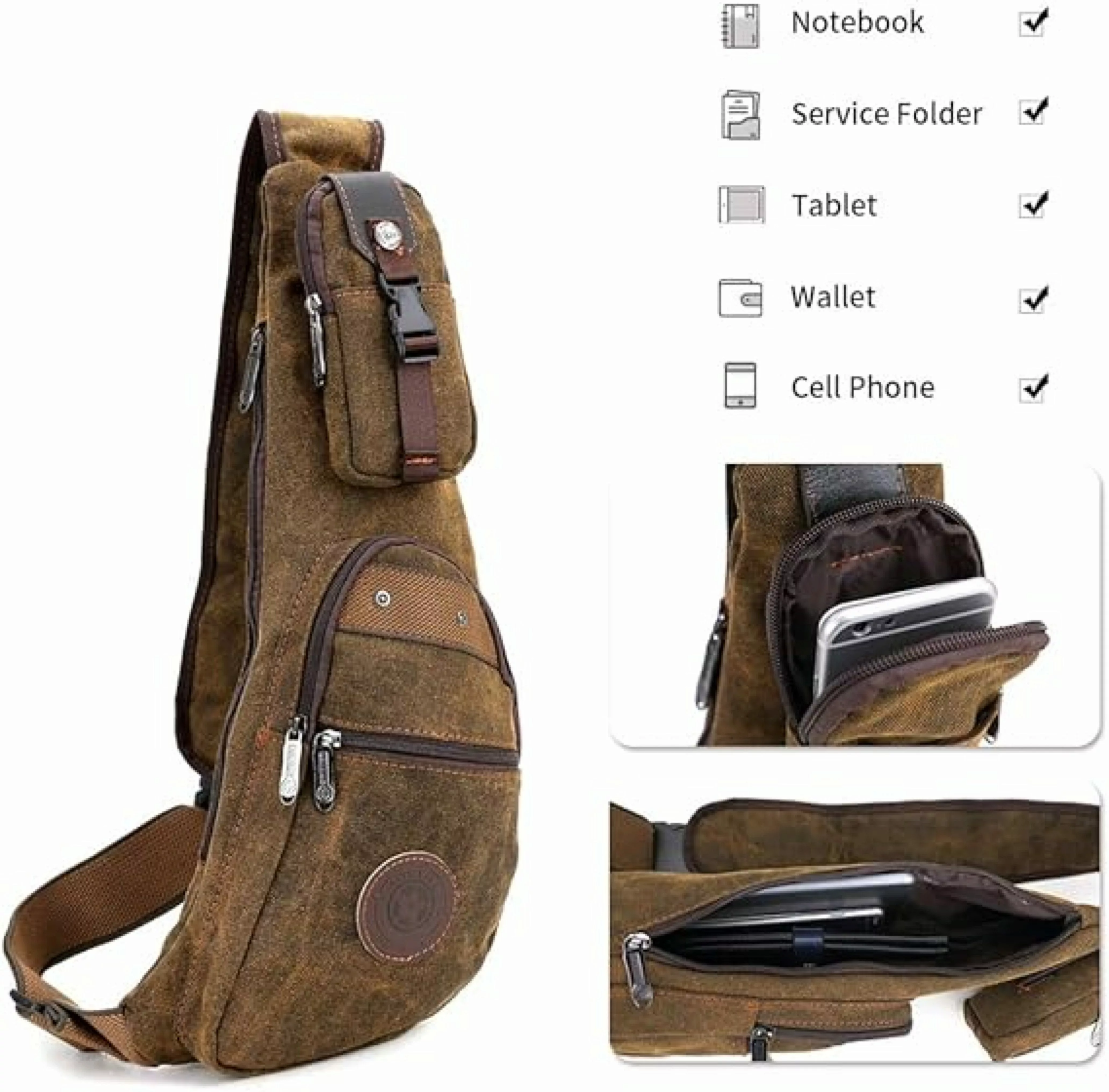 M-Diamant Fahrradrucksack Herren Canvas Crossbag Rucksack günstig online kaufen