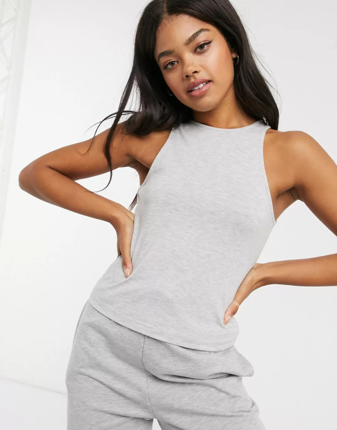 ASOS DESIGN – Mix & Match – Pyjama-Trägershirt aus Jersey mit Racerfront in günstig online kaufen