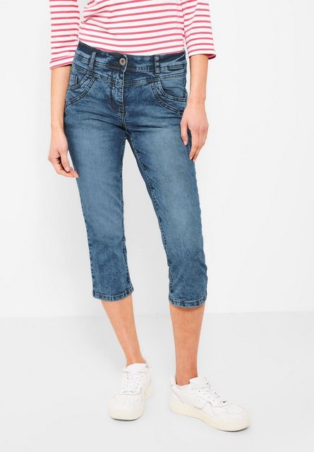 Cecil 3/4-Jeans Cecil Casual Fit 3/4 Jeans in Mid Blue Wash (1-tlg) Five Po günstig online kaufen