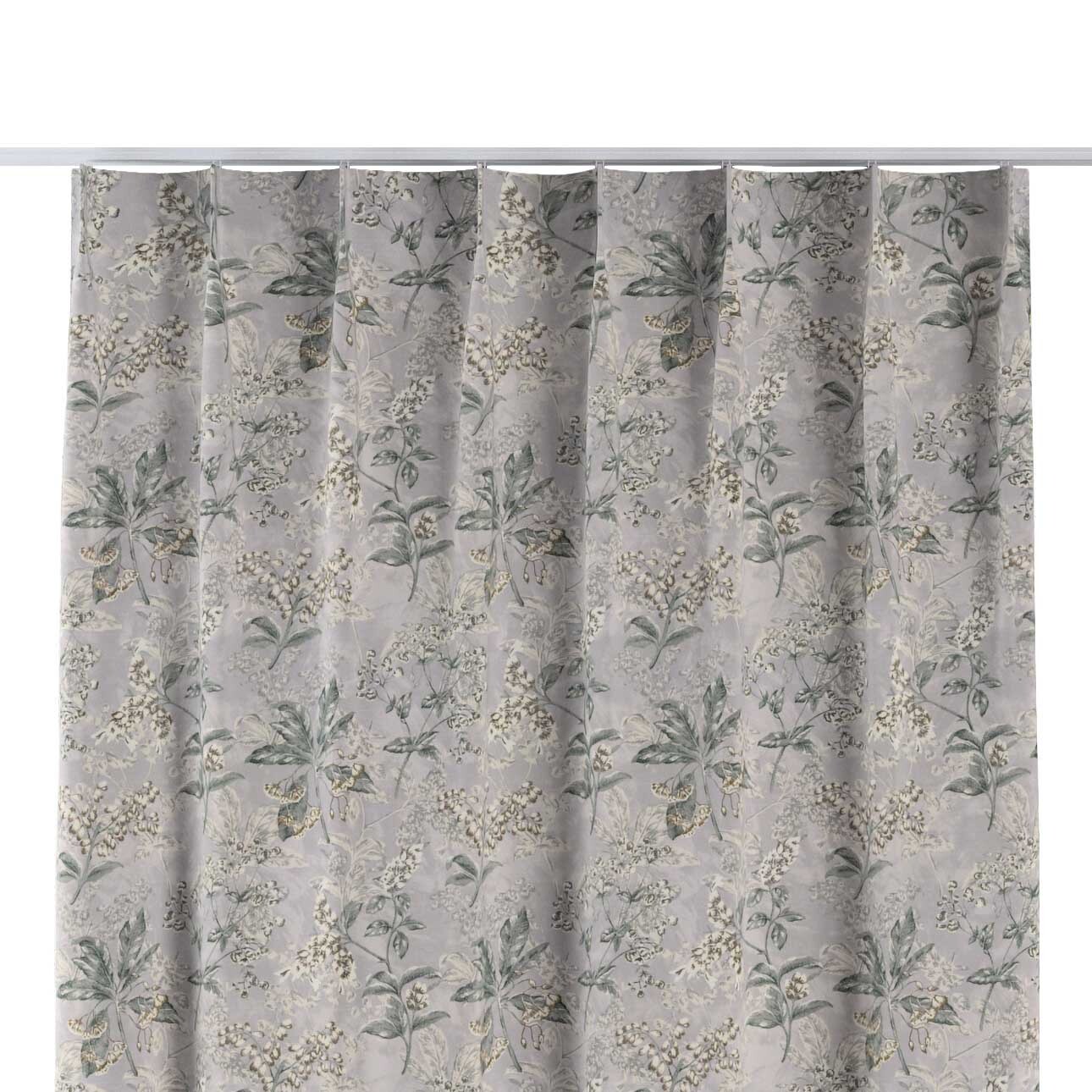 Vorhang mit flämischen 1-er Falten, beige-olivgrün-grau, Londres (143-37) günstig online kaufen