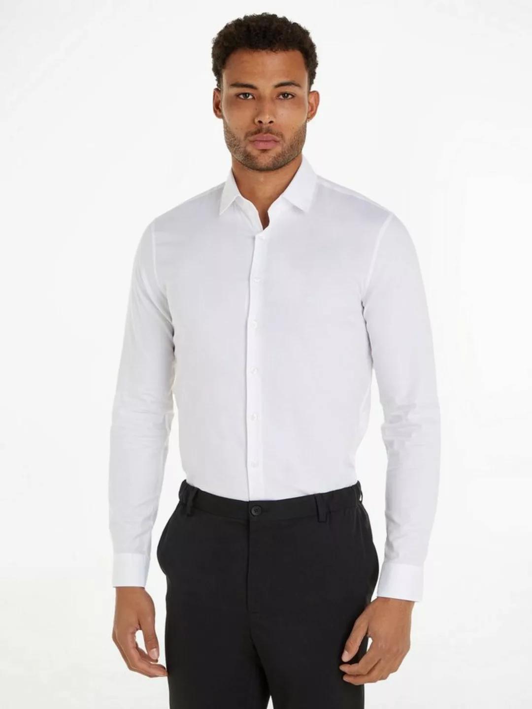 Calvin Klein Langarmhemd TONAL STRUCTURE SLIM SHIRT günstig online kaufen