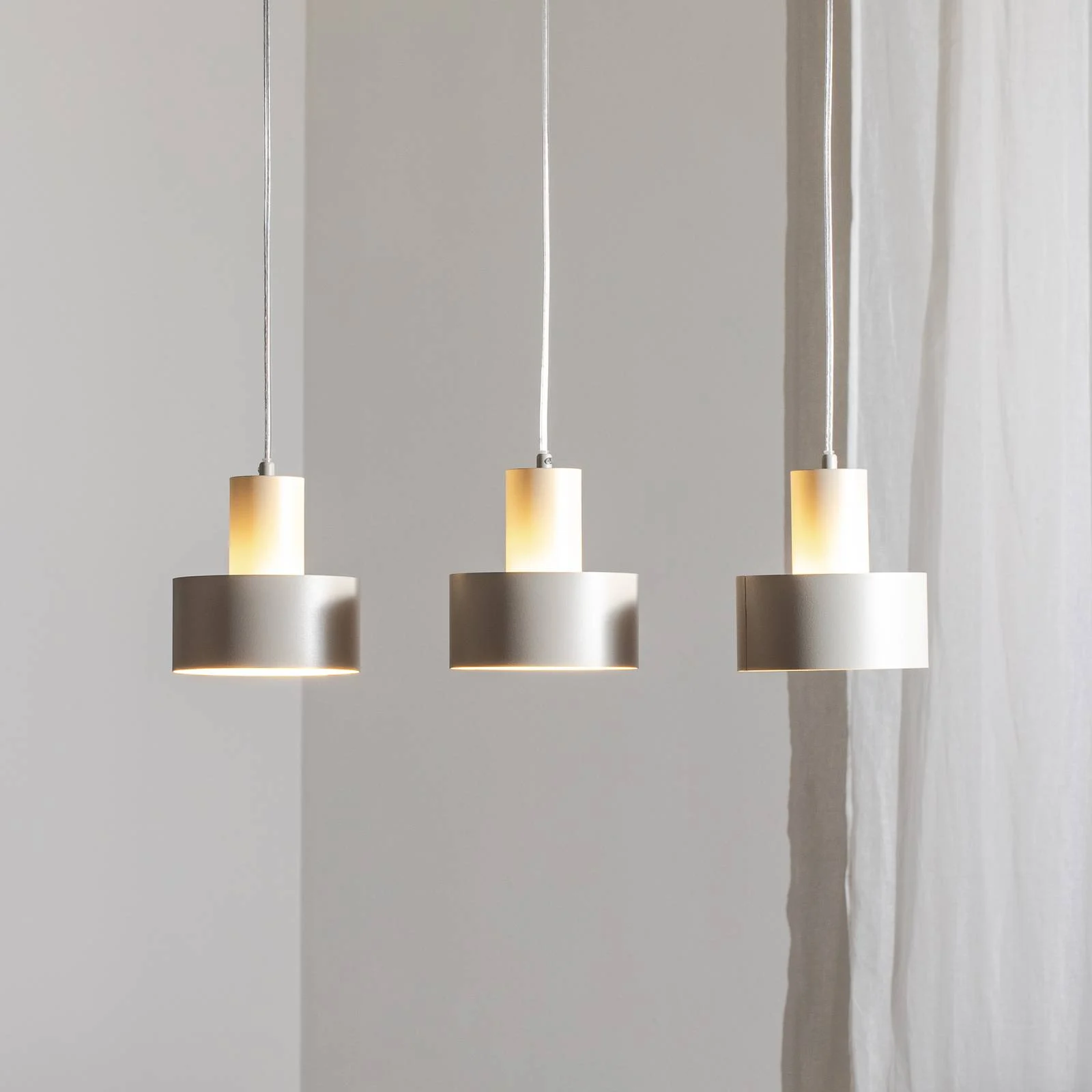 Hängeleuchte Rif 3, taupe, 3-flammig, linear, Stahl günstig online kaufen