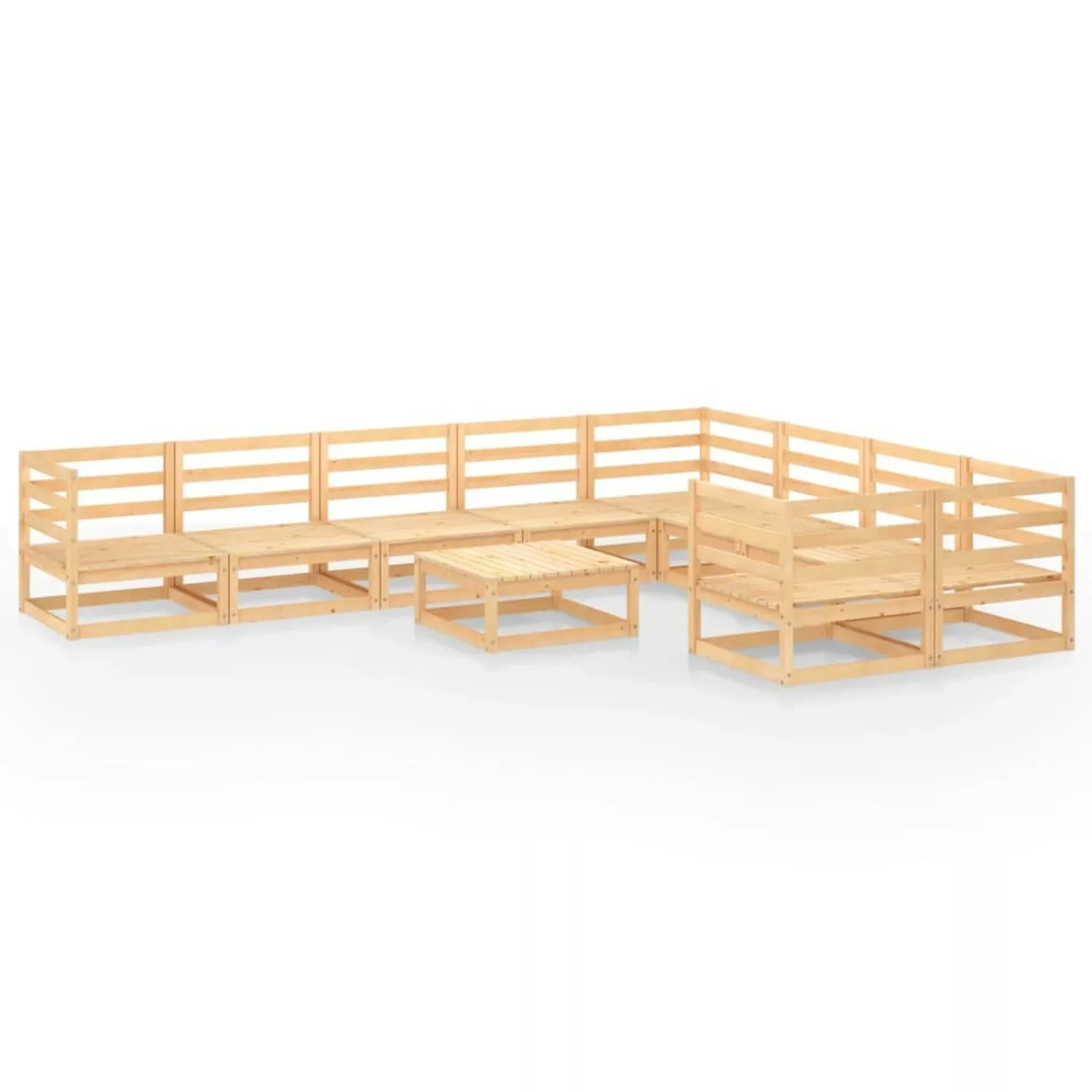 vidaXL 10-tlg Garten-Lounge-Set Massivholz Kiefer Modell 5 günstig online kaufen