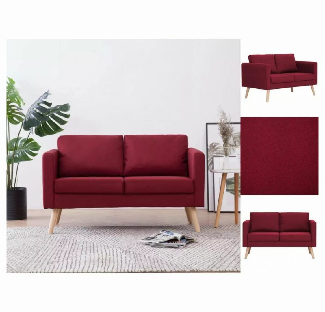 vidaXL Sofa 2-Sitzer-Sofa Stoff Weinrot Couch günstig online kaufen