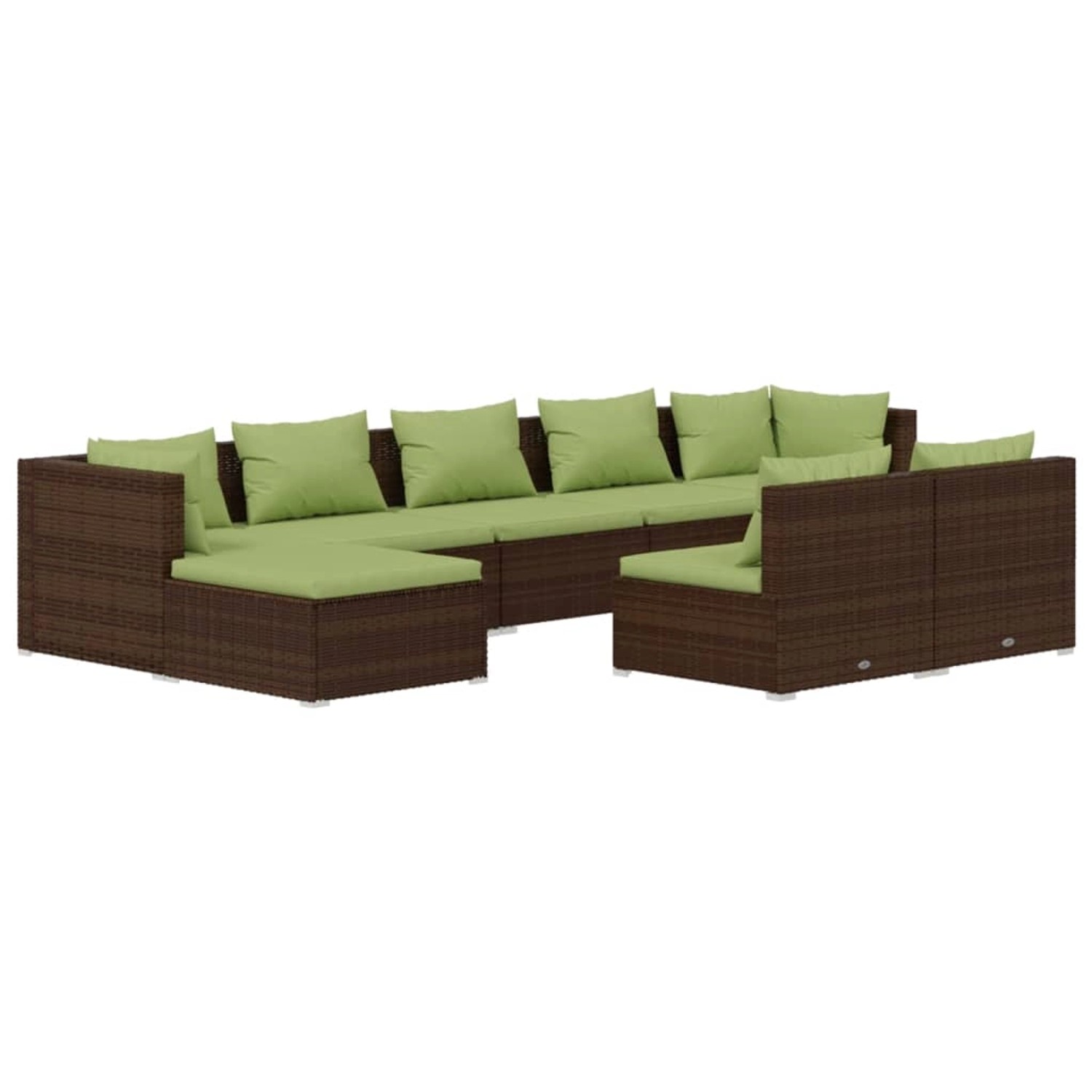 vidaXL 9-tlg Garten-Lounge-Set mit Kissen Braun Poly Rattan Modell 5 günstig online kaufen