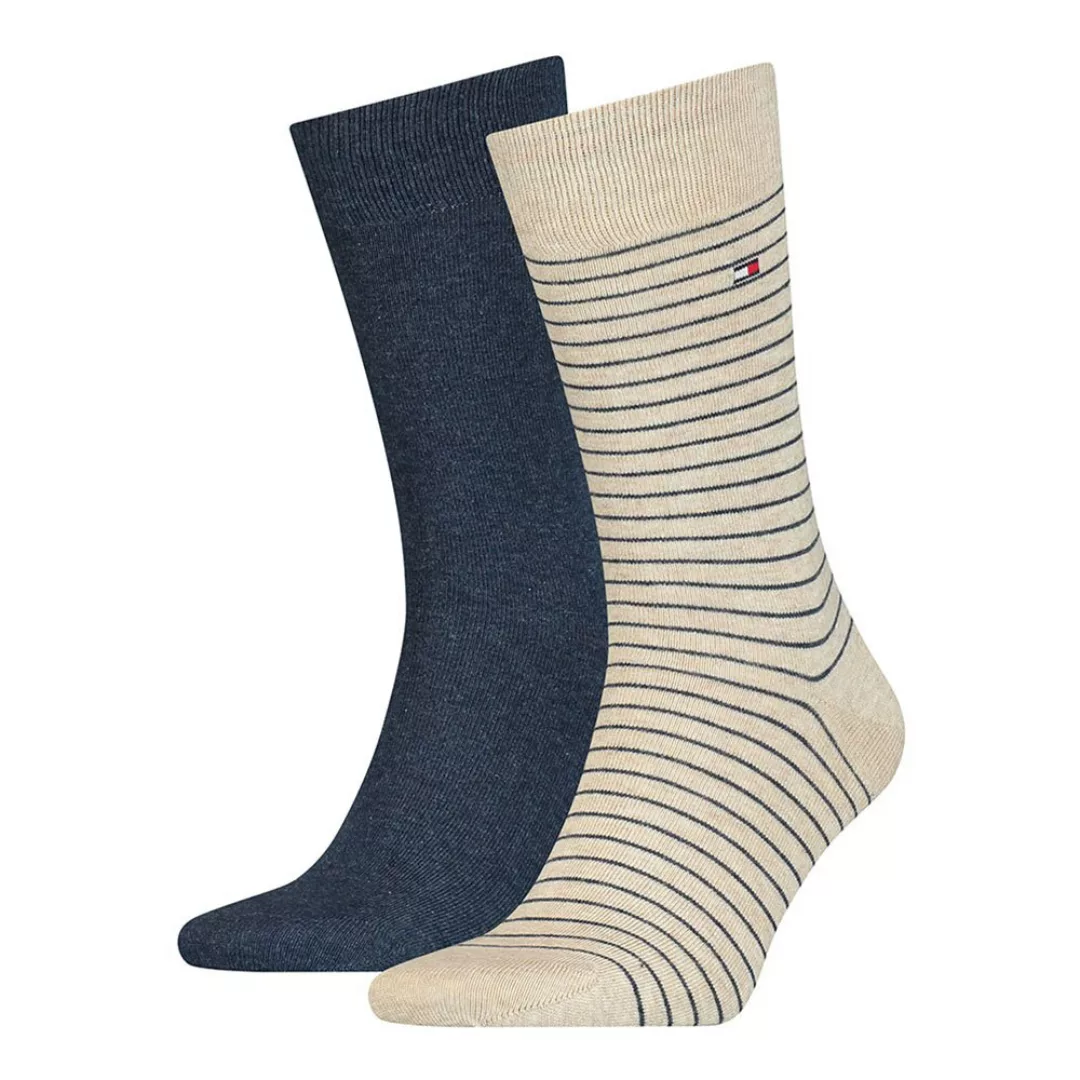 Tommy Hilfiger Small Stripe Classic Socken 2 Paare EU 43-46 Beige Melange günstig online kaufen