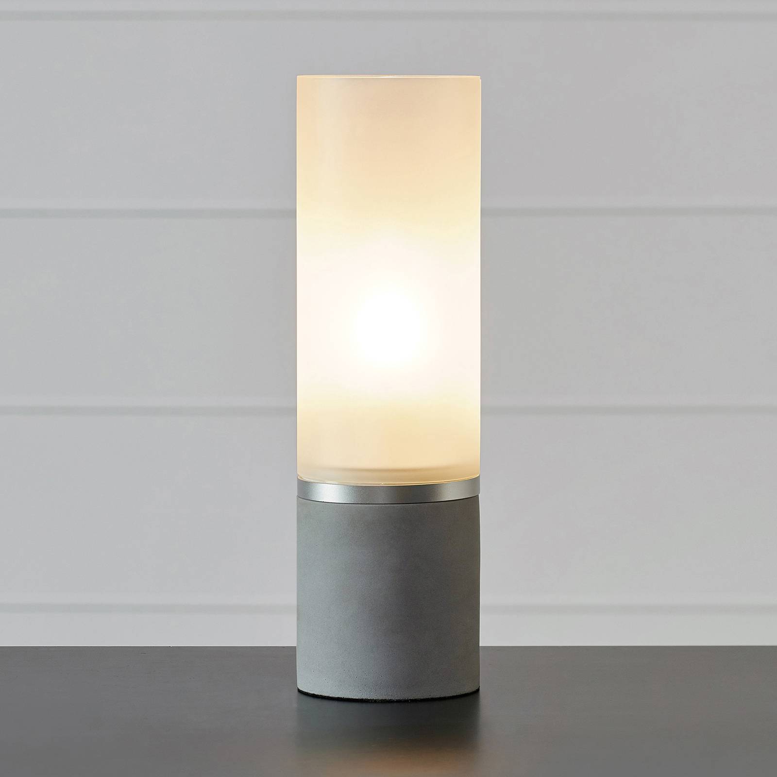 Tischlampe Molo, Betonfuß Glas gefrostet Höhe 40cm günstig online kaufen