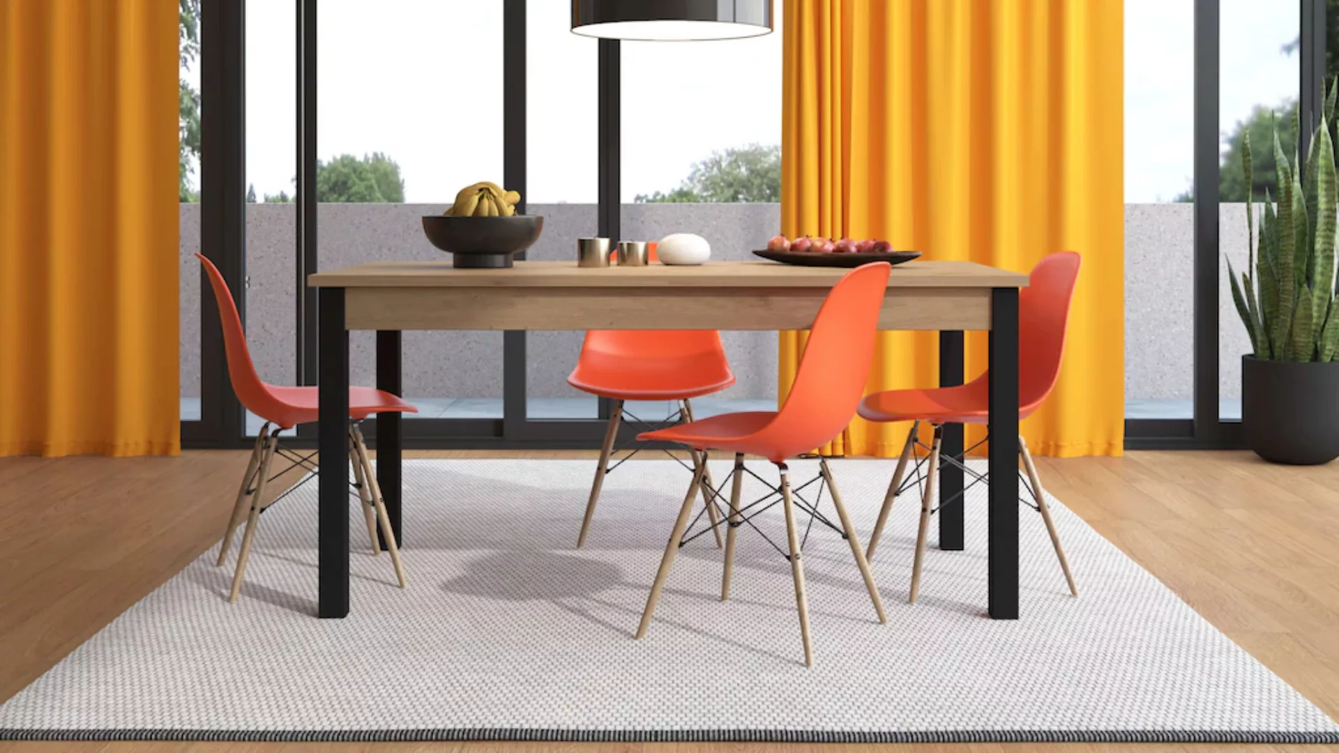 Home affaire Esstisch "Vandea 160 cm, modernes Design, rechteckig", Verläng günstig online kaufen