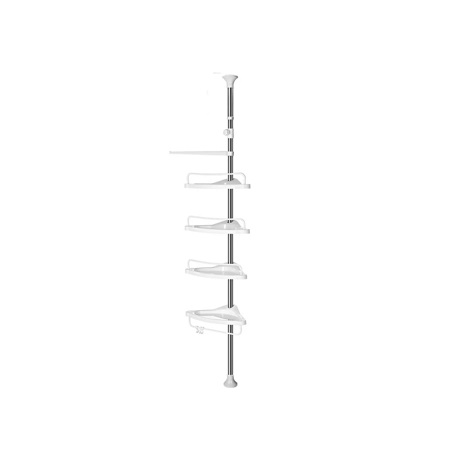 Songmics Duschregal 3 Haken und 1 Handtuchhalter 300 cm Weiß-Silber günstig online kaufen