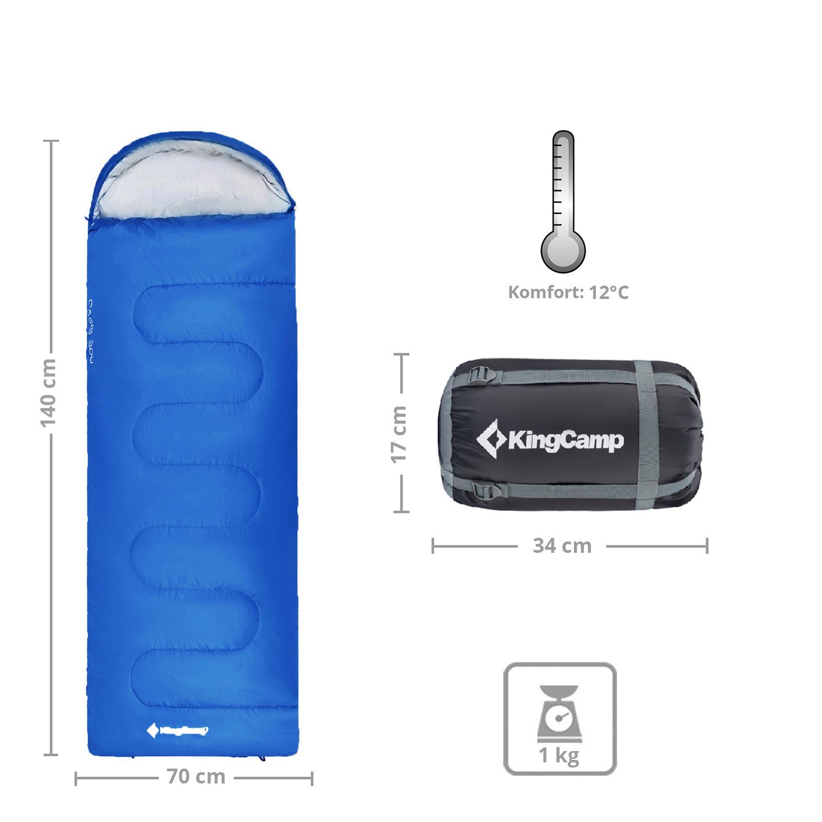 KingCamp Kinderschlafsack Oasis 250 Kinder Decken günstig online kaufen