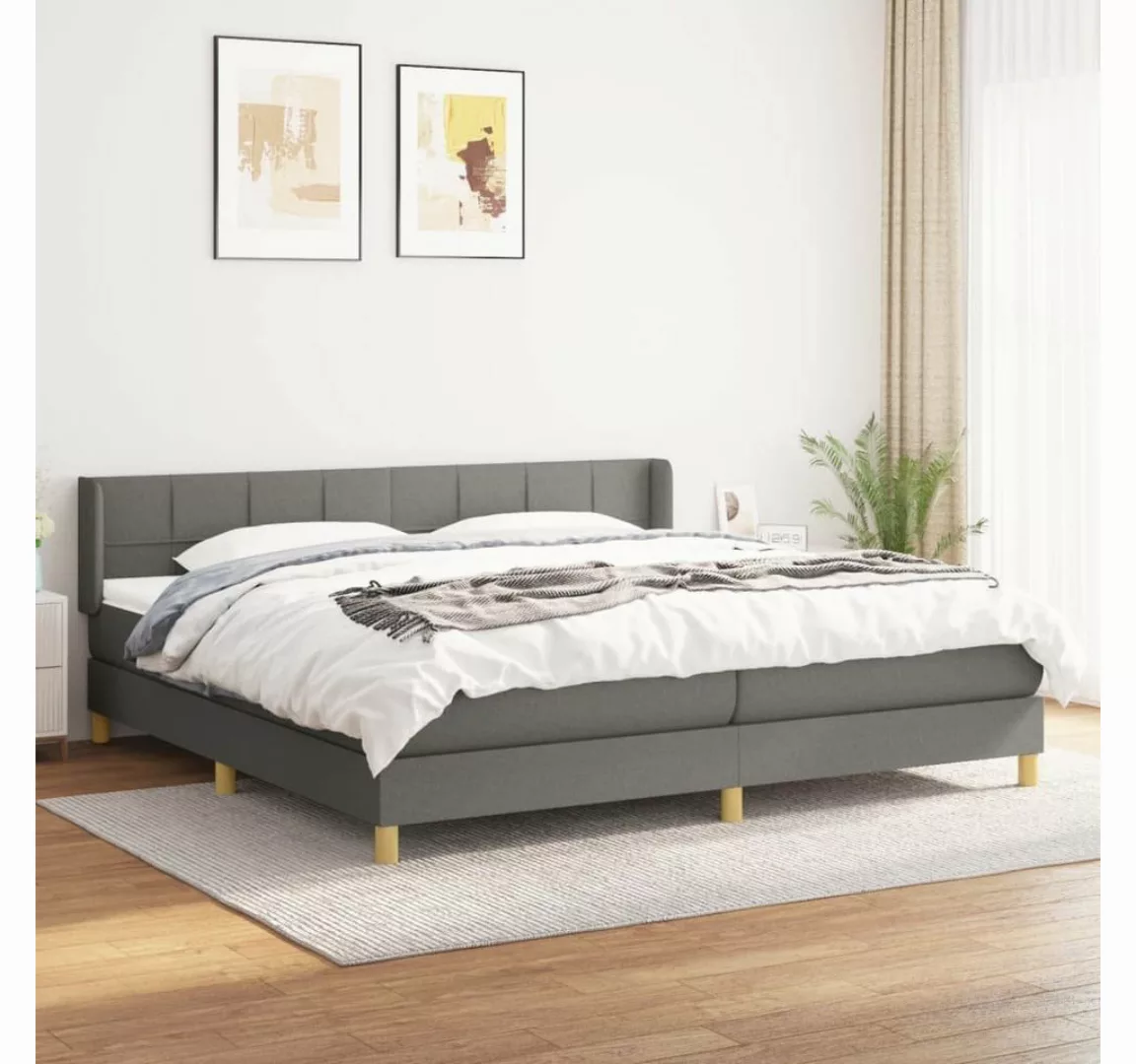 furnicato Bett Boxspringbett mit Matratze Dunkelgrau 200x200 cm Stoff günstig online kaufen