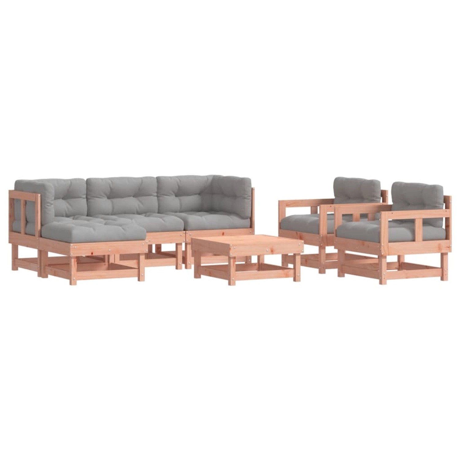 vidaXL 7-Tlg Garten-Lounge-Set mit Kissen Massivholz Douglasie 3185813 günstig online kaufen