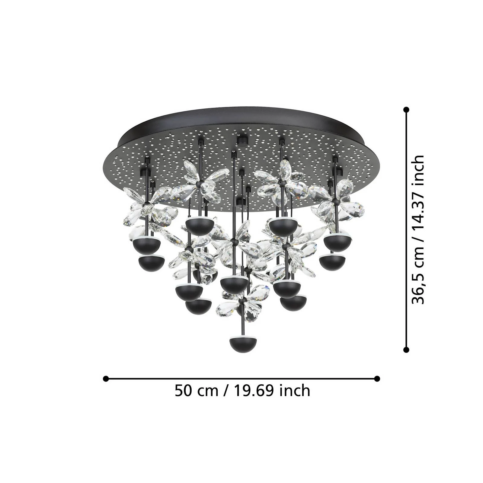 EGLO Stars Of Light LED-Deckenlampe Pianopoli schwarz Ø 50cm günstig online kaufen
