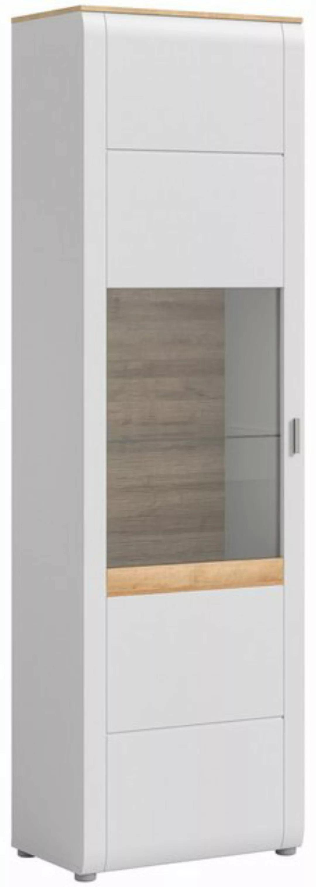 xonox.home Vitrine in Ashgrey Matt - 61x202x37cm (BxHxT) günstig online kaufen