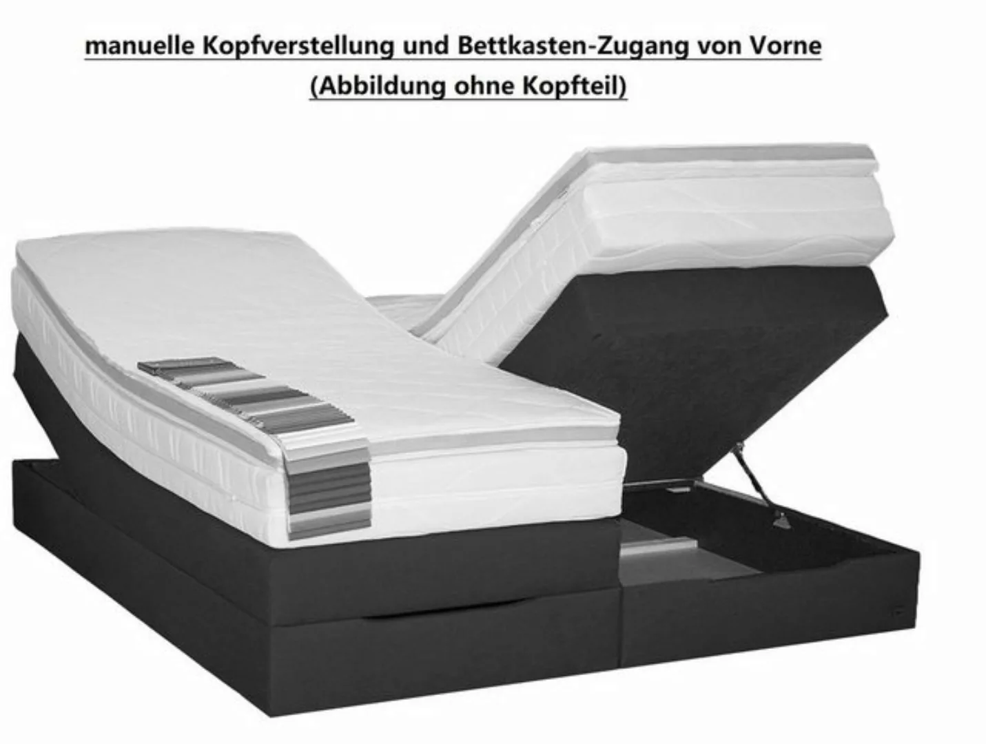 PAARA Boxspringbett 40GK mit Bettkasten Kopfteil verstellbar Stauraum, mit günstig online kaufen