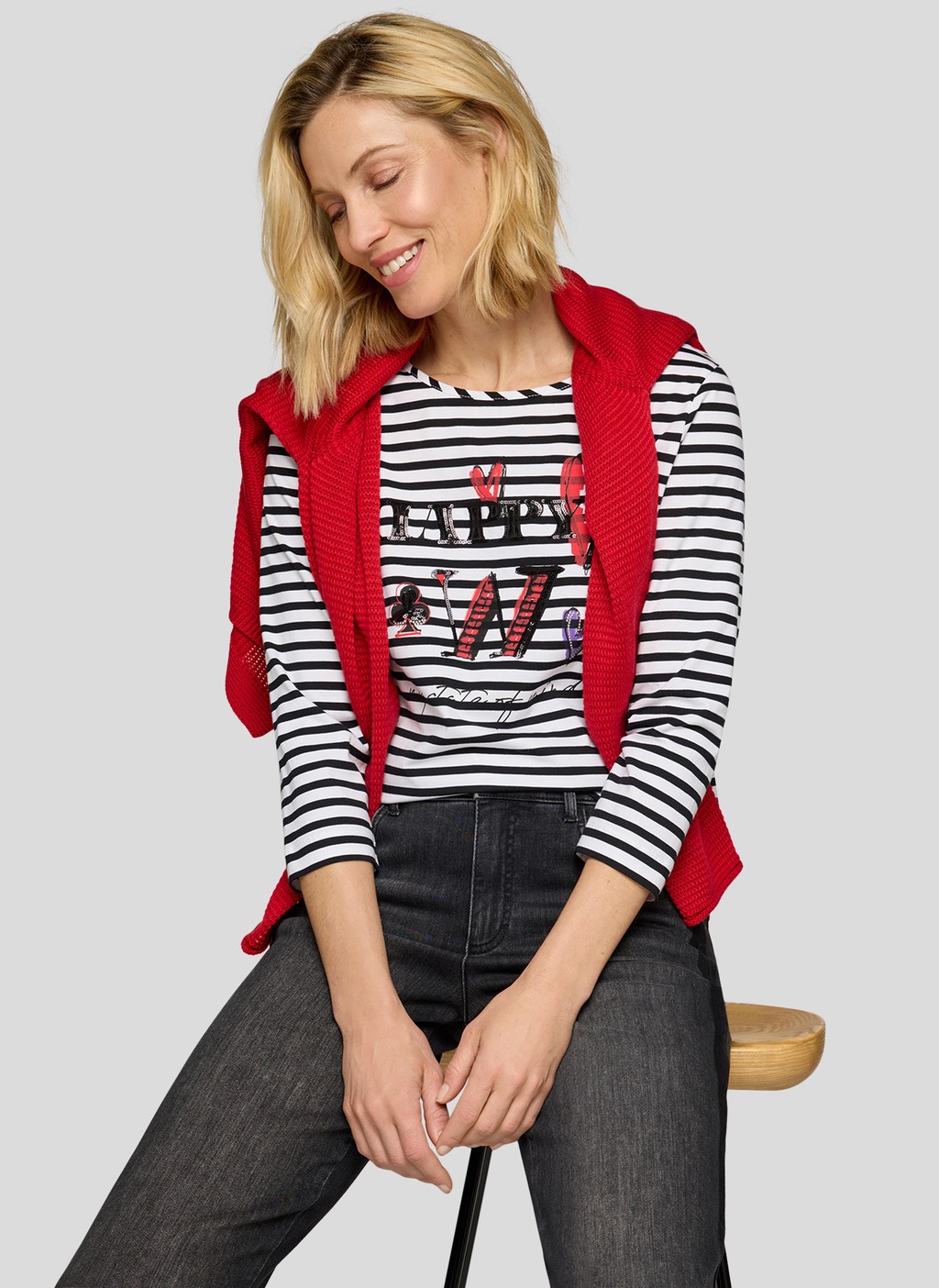 Rabe 3/4-Arm-Shirt, mit Schriftzug günstig online kaufen