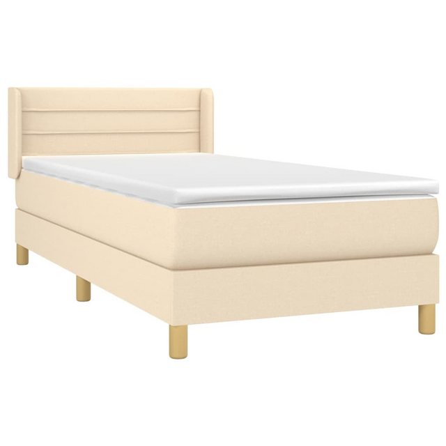 vidaXL Boxspringbett Boxspringbett mit Matratze Creme 90x200 cm Stoff Bett günstig online kaufen