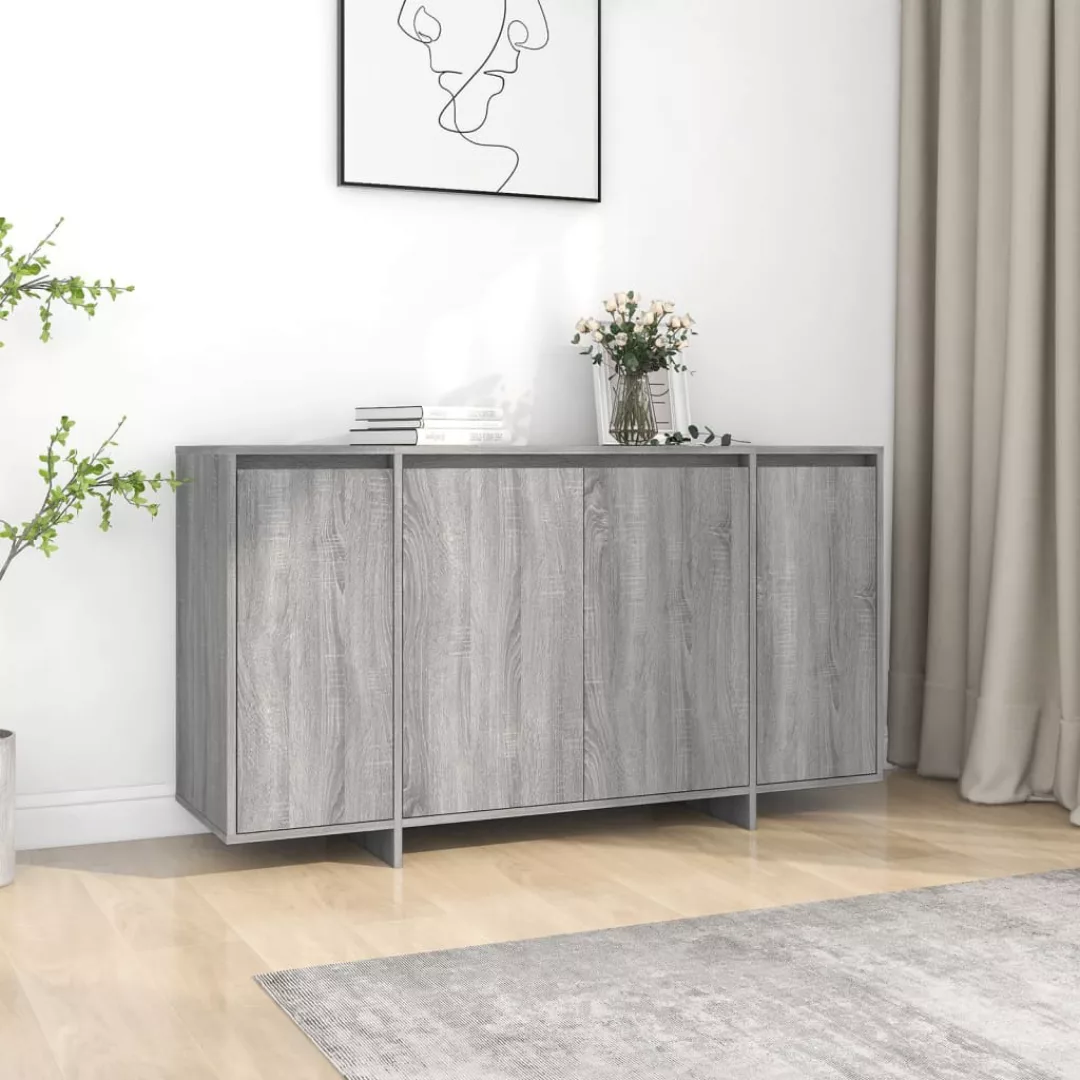 Sideboard Grau Sonoma 135x41x75 Cm Spanplatte günstig online kaufen