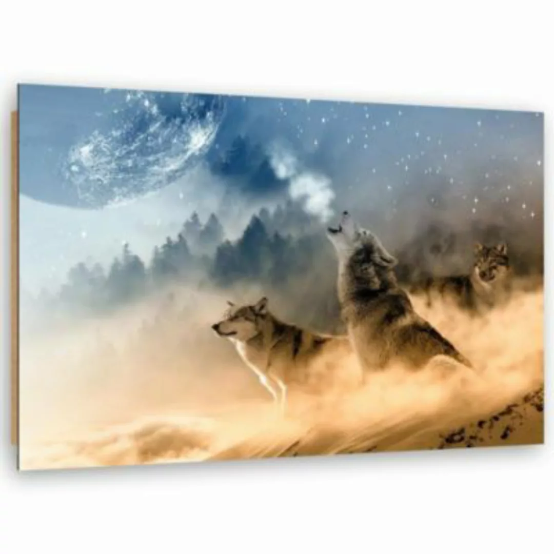 FEEBY® Kunst Wölfe Zusammenfassung Leinwandbilder bunt Gr. 60 x 40 günstig online kaufen