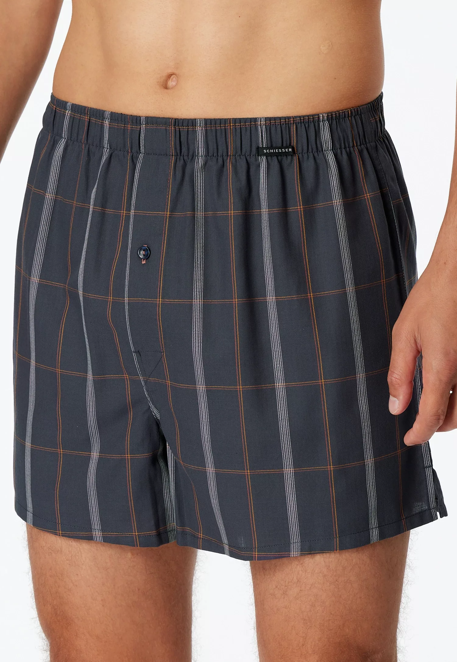 Schiesser 2-er Set Boxershorts Blau & Blau kariert günstig online kaufen