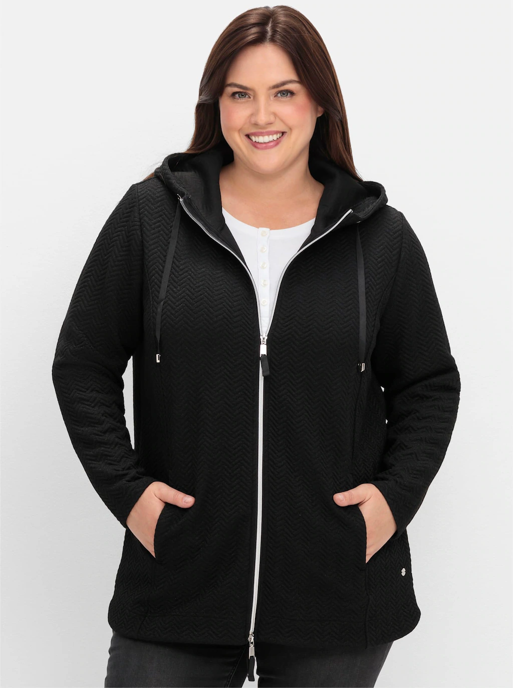 Sheego Shirtjacke "Sweatjacke", (1 tlg.) günstig online kaufen