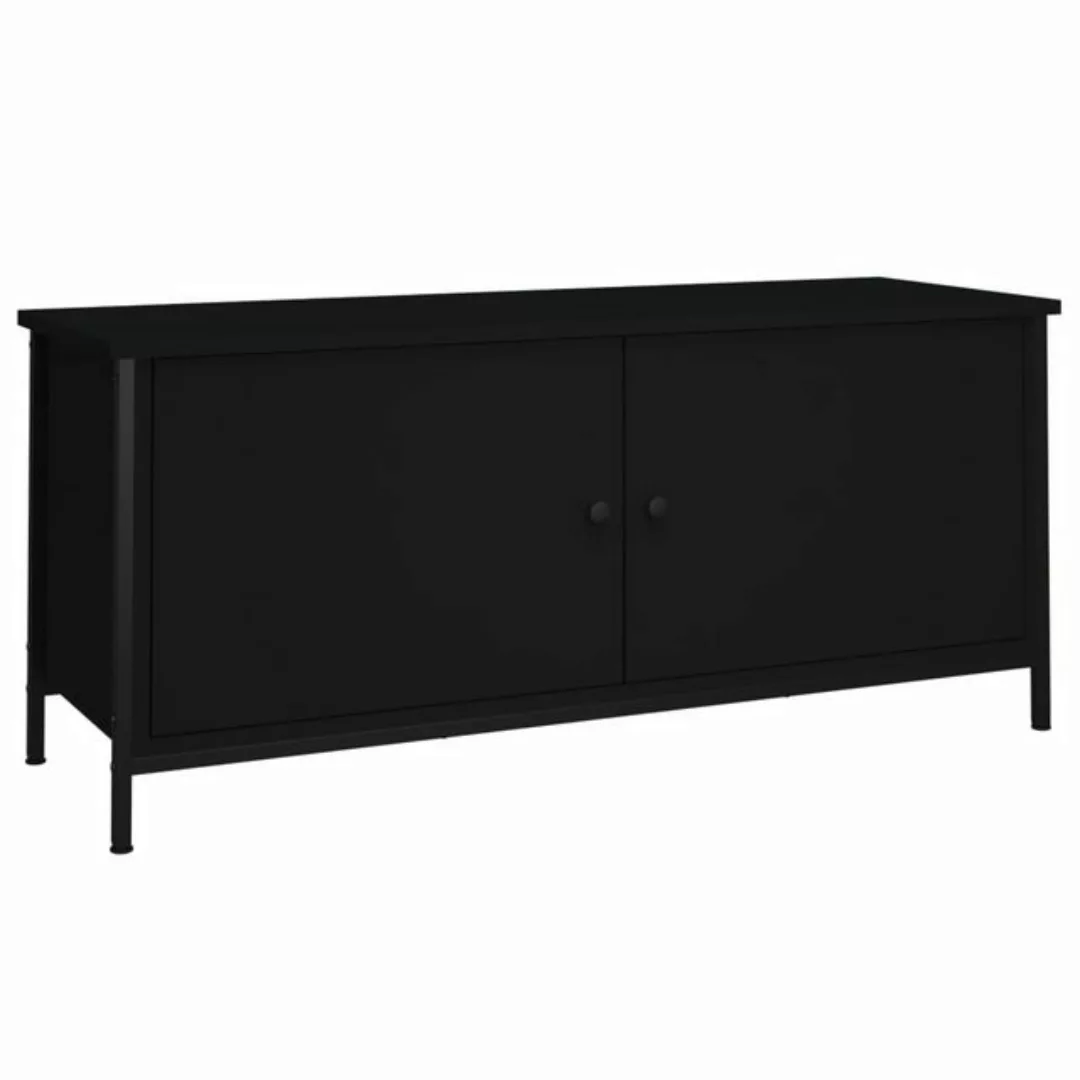 furnicato TV-Schrank mit Türen Schwarz 102x35x45 cm Holzwerkstoff günstig online kaufen