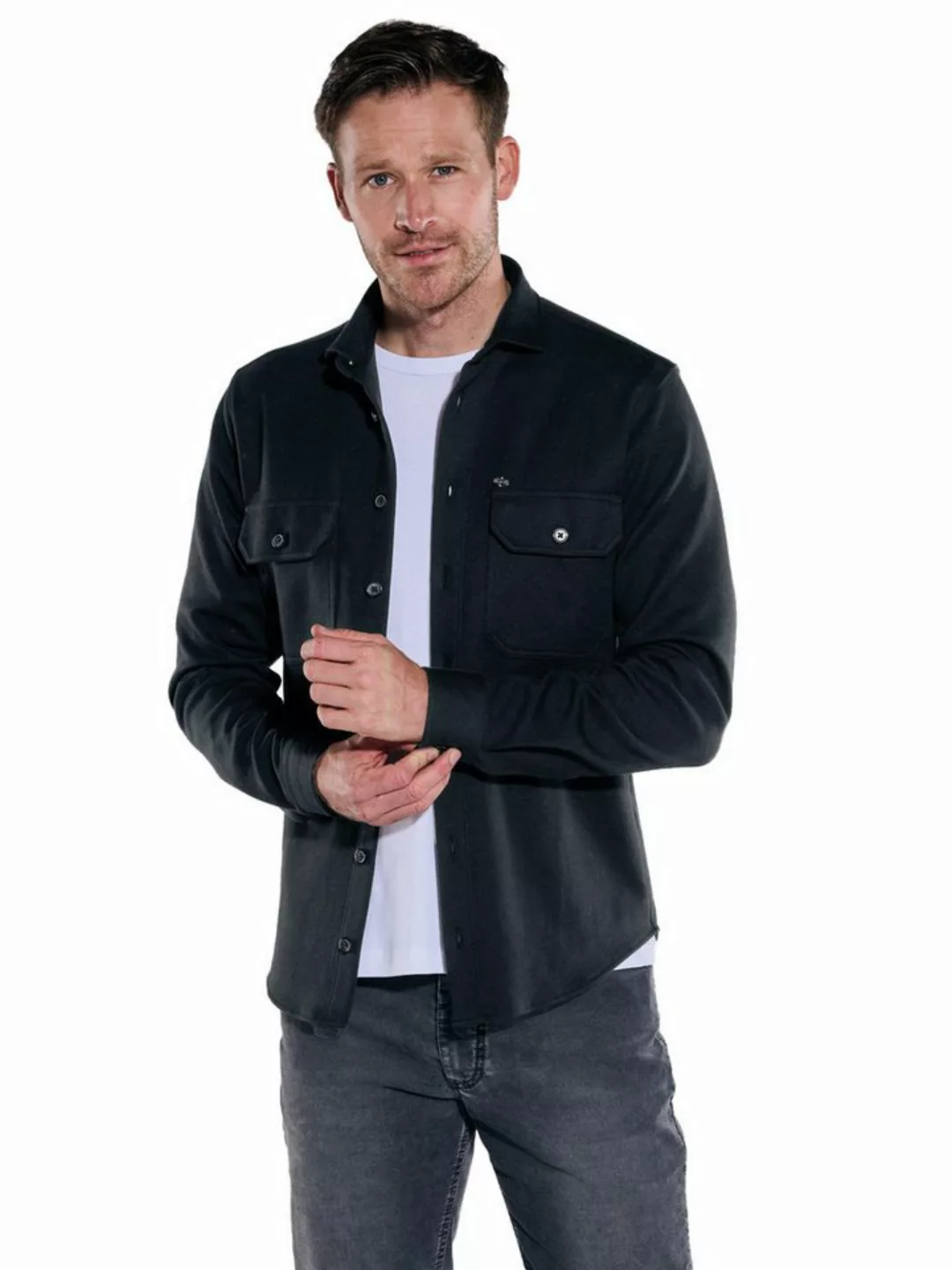 Engbers Langarmhemd Overshirt slim fit günstig online kaufen