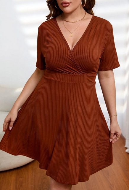 LOVGCCN Strandkleid Kurzarmkleid mit tiefem V-Taille und weiten Ärmeln (ein günstig online kaufen