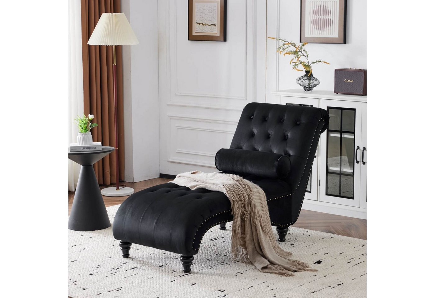 Furnishings Home Sofa Schwarz Couch Liegestuhl, Set günstig online kaufen