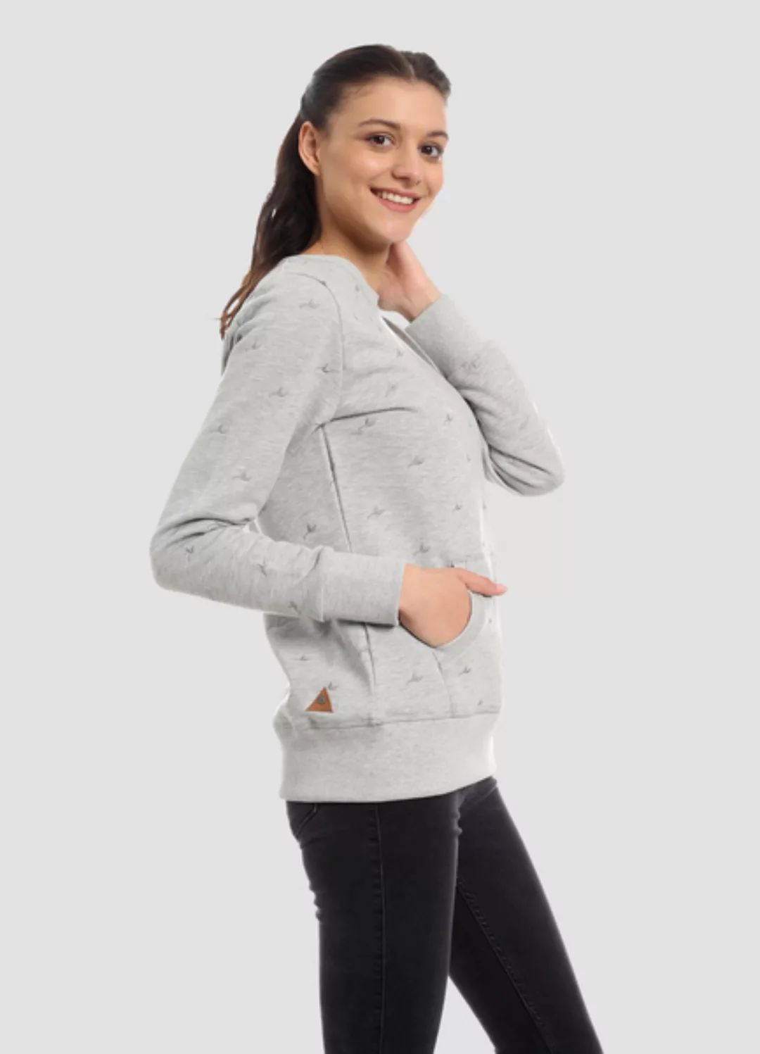 Wor-4160 Damen Allover Gestrickt Sweatshirt günstig online kaufen
