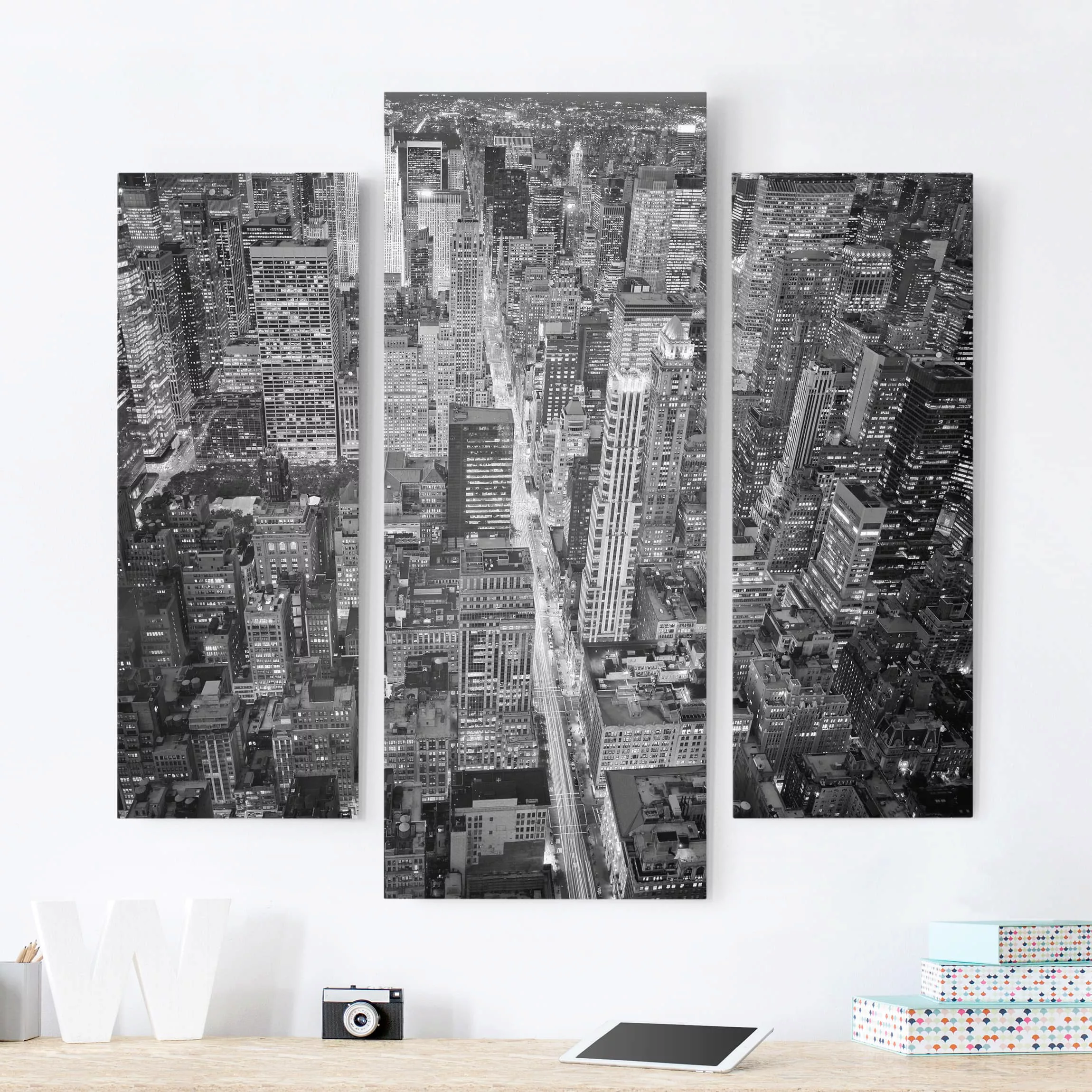 3-teiliges Leinwandbild Architektur & Skyline - Querformat Midtown Manhatta günstig online kaufen