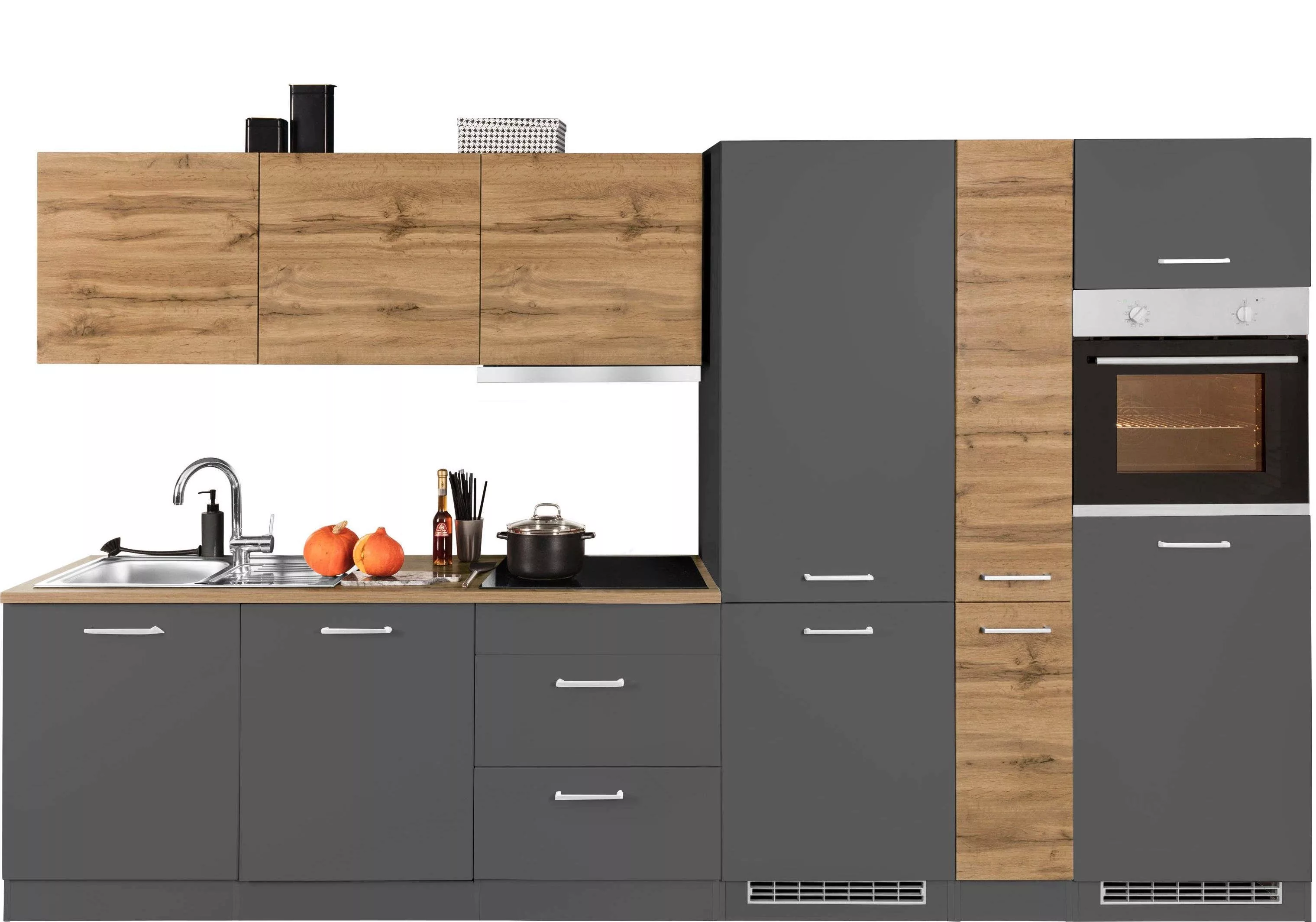 KOCHSTATION Küchenzeile "KS-Kehl", mit E-Geräten, 330cm, inkl. Kühl/Gefrier günstig online kaufen