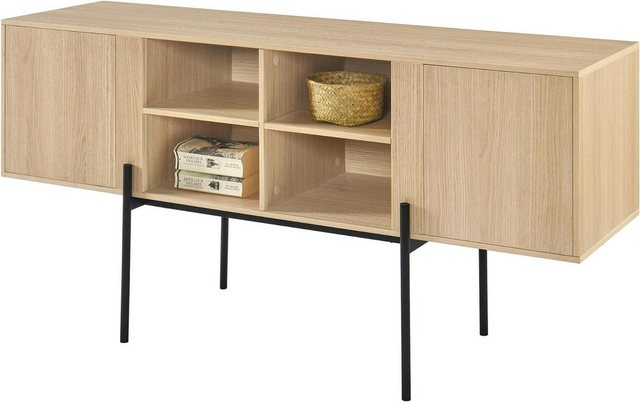 PADMA HOUSE TV-Schrank 140 cm Lowboard, Eiche ohne Schubladen, Höhenverstel günstig online kaufen