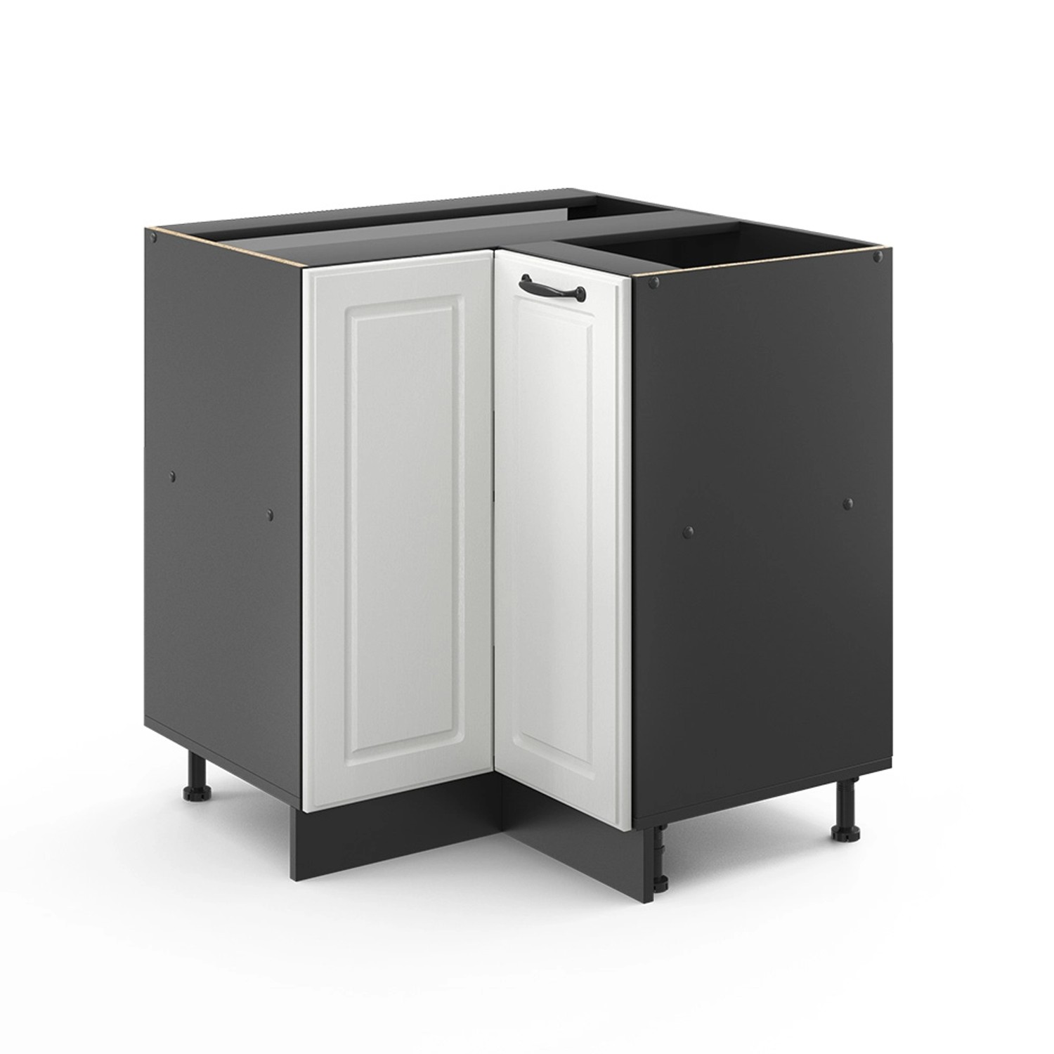 Vicco Eckunterschrank R-Line, Weiß Landhaus/Anthrazit, 75.6 günstig online kaufen