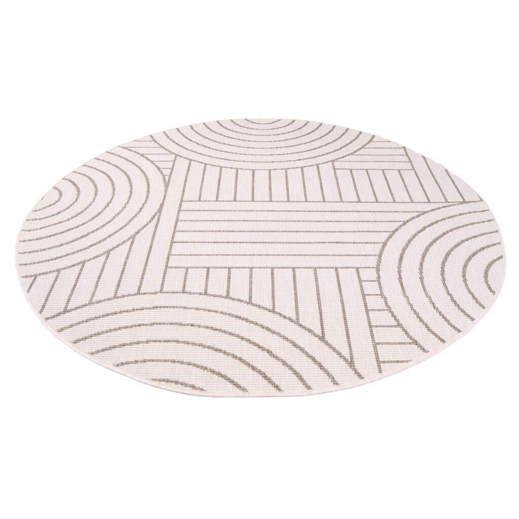 Carpet City Outdoorteppich »DUO RUG 5842«, rund, 5 mm Höhe, Wendeteppich We günstig online kaufen