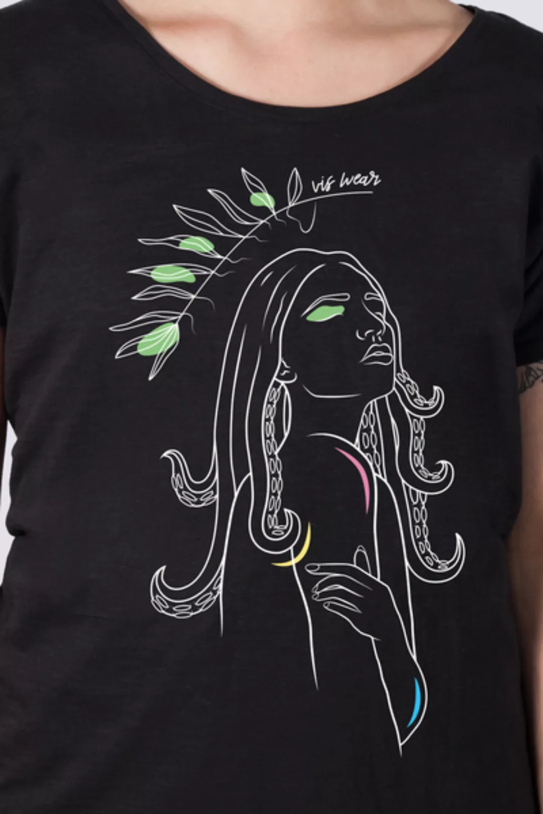 Göttin Des Meeres, Damen Shirt Aus Bio-baumwolle, Aufgeschlagene Ärmel Prin günstig online kaufen