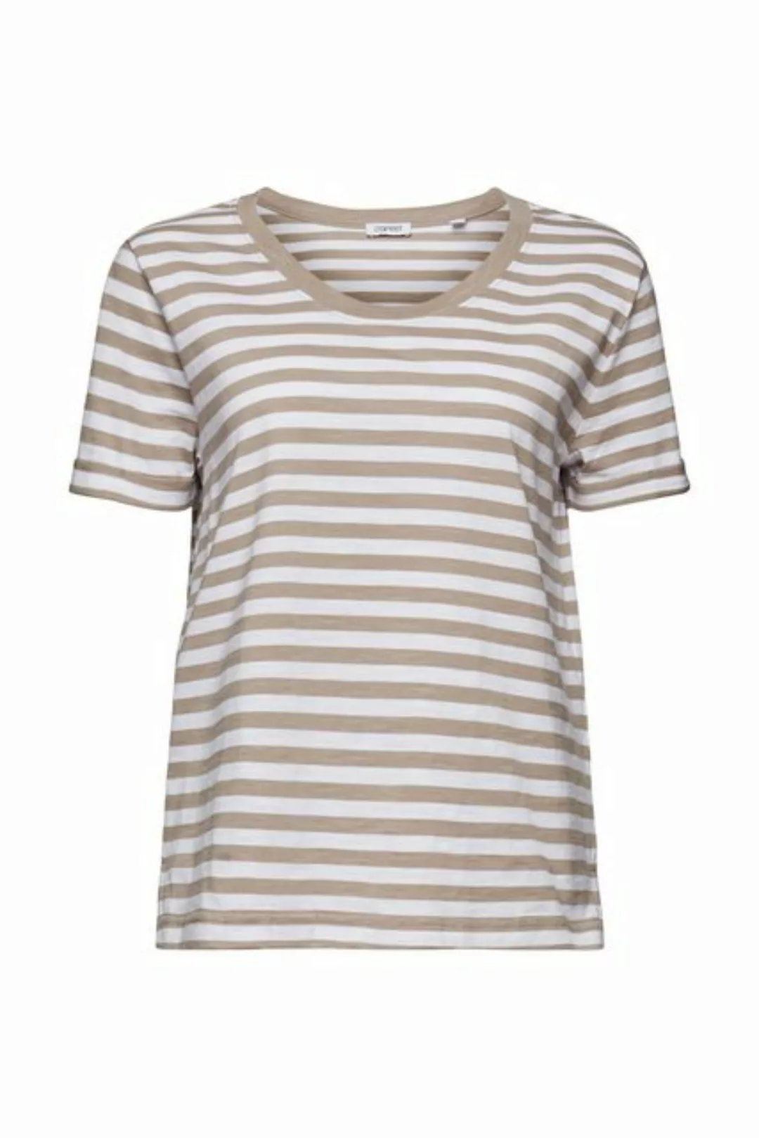 Esprit T-Shirt Slub-T-Shirt mit U-Ausschnitt (1-tlg) günstig online kaufen